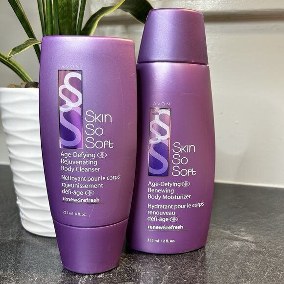 2008 Avon Skin So Soft‎ Renew & Refresh Age Defying Body Cleanser & Moisturizer - Picture 1 of 5